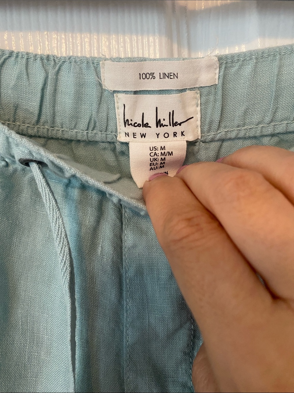 Nicole Miller Light Seafoam Green Cargo Joggers - Picture 2 of 3